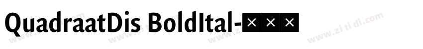 QuadraatDis BoldItal字体转换 QuadraatDis BoldItal字体转换